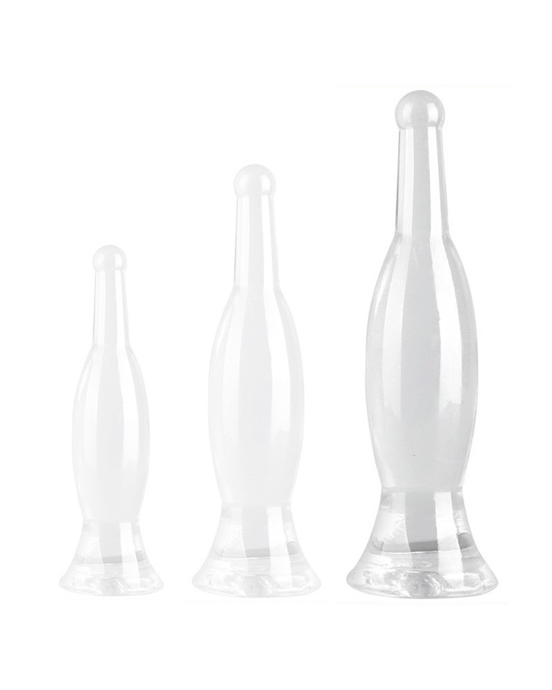 Plug transparent Bottle L 26 x 6.5cm pas cher