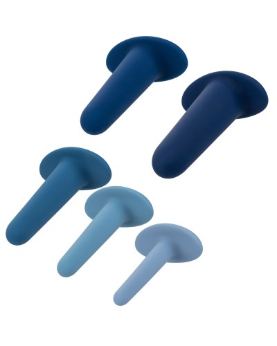 Lot de 5 plugs silicone Anal Training Bleus pas cher