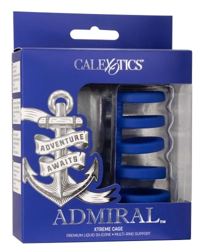 Gaine de pEnis 5 Cockrings Xtreme Cage Admiral 9cm pas cher