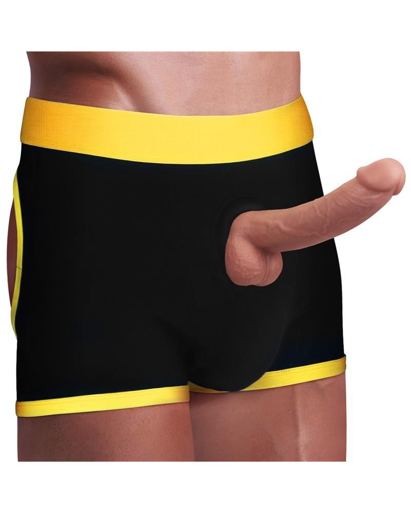 Boxer Bottomless pour Gode Horny Strapon Noir Taille XS/S