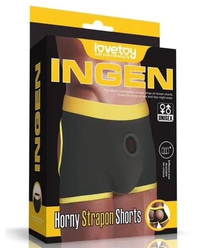 Boxer Bottomless pour Gode Horny Strapon Noir Taille M/L