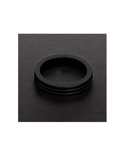 Cockring Ribbed Triune Noir 10mm Taille 45 mm