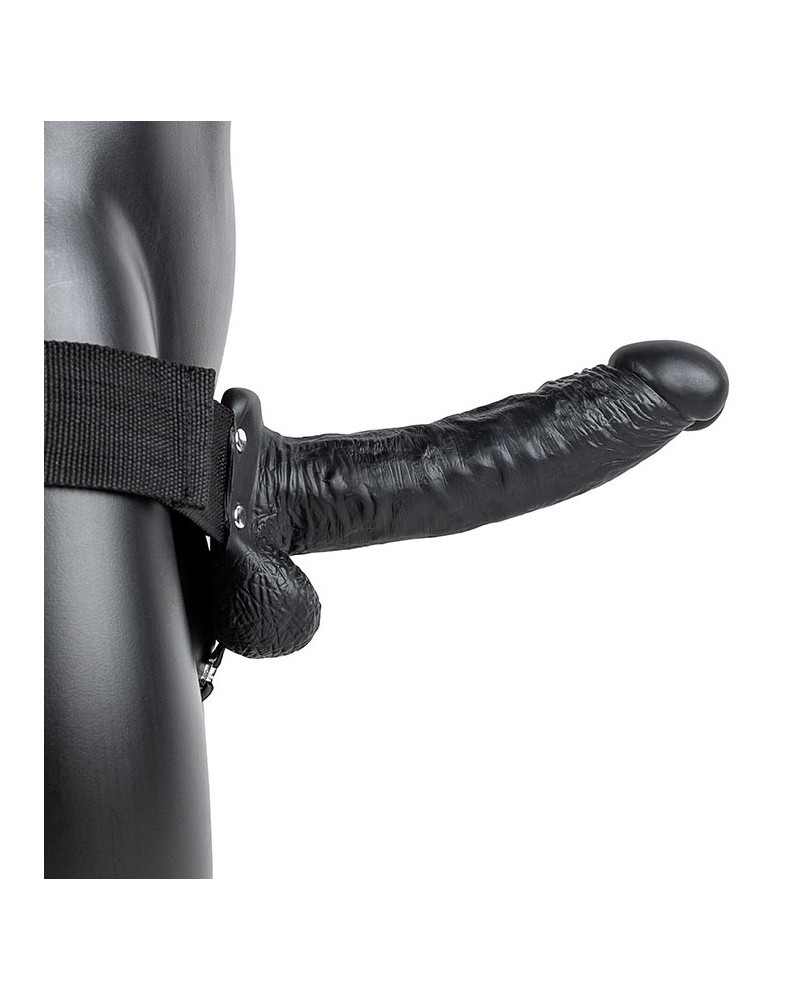 Gode ceinture creux Hollow Strap On RealRock 18 x 4.5cm Noir