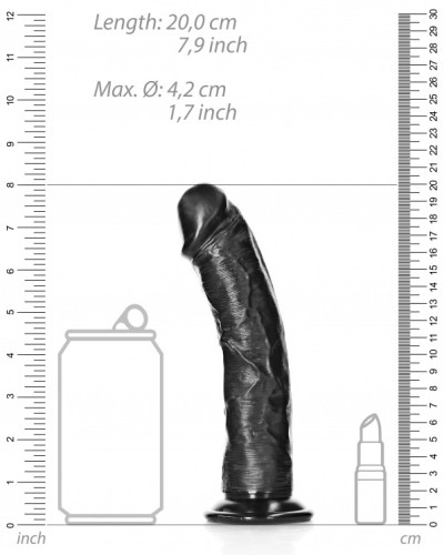 Gode Curved Dildo 18 x 4.2cm Noir
