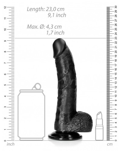 Gode Curved RealCock 17 x 4.3cm Noir