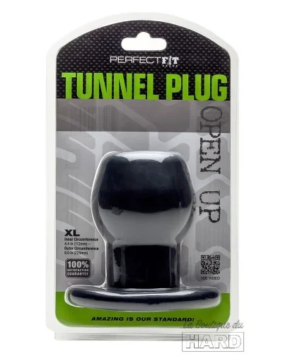 Ass Tunnel Plug Silicone Noir Extra-Large 9 x 7 cm pas cher