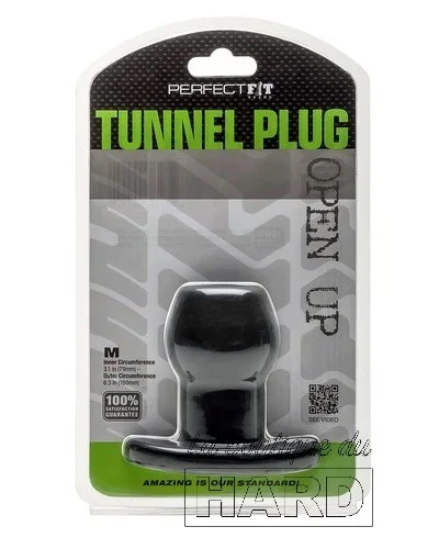 Ass Tunnel Plug Silicone Noir Medium 7 x 5.2 cm pas cher