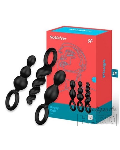 Kit de 3 plugs Silicone Booty Call Satisfyer 9.5 x 2.5cm