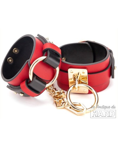 Menottes de poignets Goldy Cuff Rouge-Noir