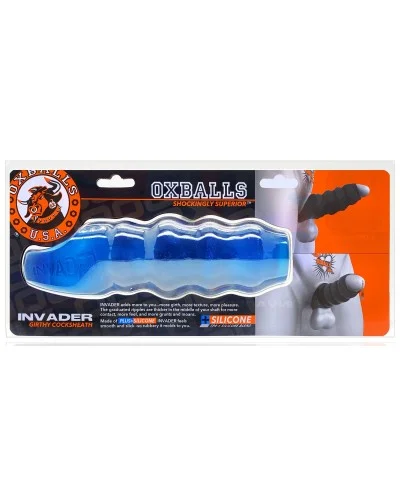 Gaine de pEnis Oxballs Invader 13 x 5cm Bleue pas cher