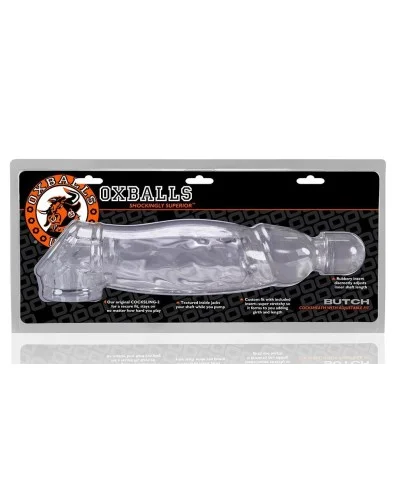 Gaine pour pEnis Butch Oxballs transparente 20 x 5.5cm pas cher