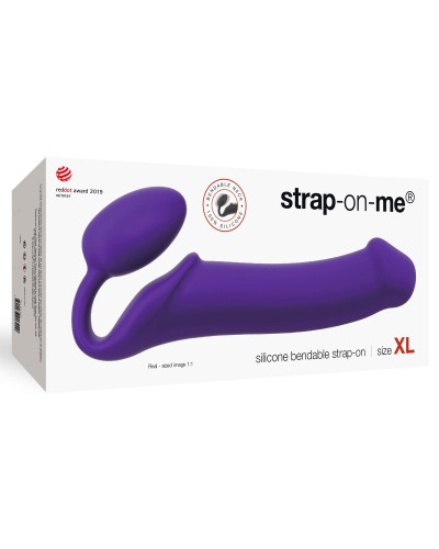 Gode + plug STRAP-ON-ME Bendable XL 16 x 4.5 cm Violet pas cher