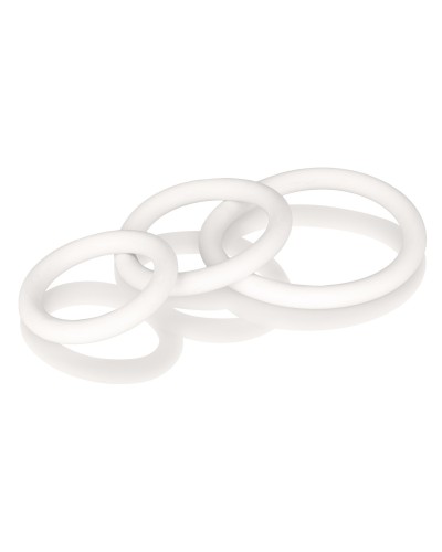 Lot de 3 cockrings souples Blanc pas cher