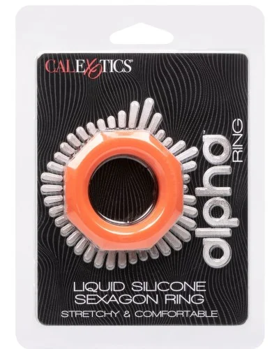 Cockring Silicone Sexagon Alpha 37mm Orange pas cher