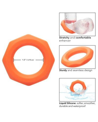 Cockring Silicone Sexagon Alpha 37mm Orange pas cher