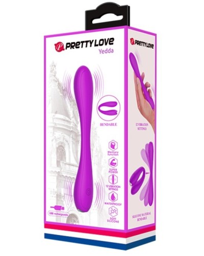 Vibromasseur souple Yedda Pretty Love 17 x 2.7 cm Violet pas cher