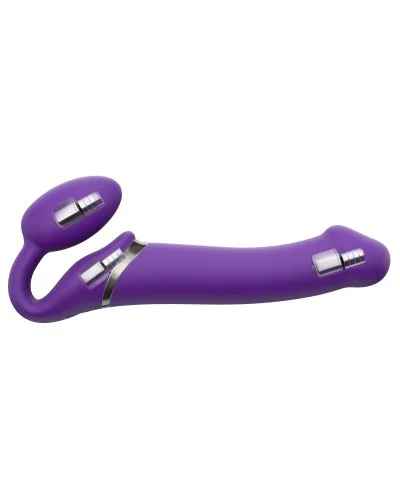 Gode vibrant STRAP-ON 3 Moteurs XL 16 x 4.5 cm Violet pas cher