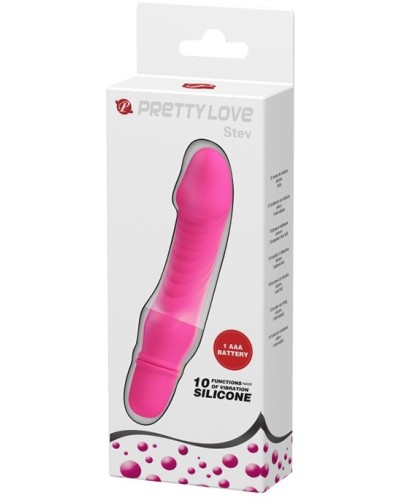 Vibromasseur Stev Pretty Love 11 x 2.8 cm Rose pas cher