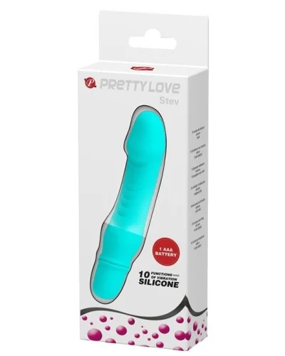 Vibromasseur Stev Pretty Love 11 x 2.8 cm Bleu pas cher