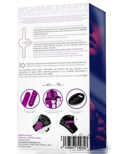 Stimulateur de clitoris Panty Violet  pas cher