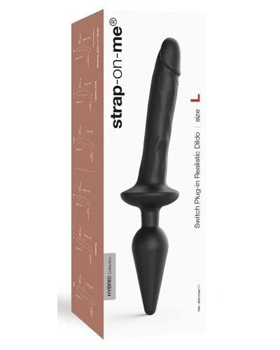 Plug Dildo Switch Realistic Strap-On-Me L 16 x 3.4cm Noir  pas cher