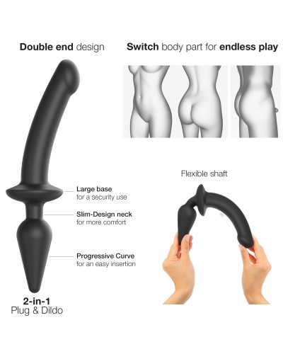 Plug Dildo Switch Strap-On-Me L 16 x 3.4cm Noir  pas cher