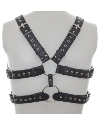 Harnais Double Belt Simili noir pas cher