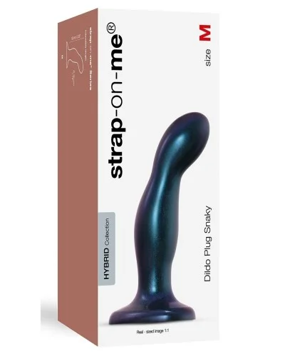 Plug Silicone Snaky Strap-On-Me M 14 x 3.8cm Bleu