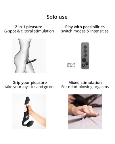 Dildo Multi Orgasm Strap-On-Me L 15.5 x 4.2cm Noir