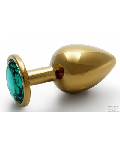 Bijou anal Round Gem L 8 x 4cm Doré-Vert