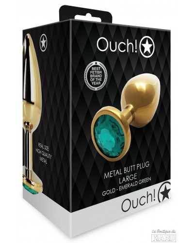 Bijou anal Round Gem L 8 x 4cm Doré-Vert