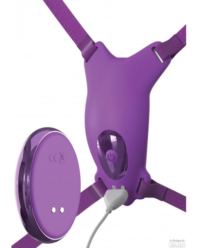 Vibro de culotte avec harnais Ultimate Butterfly Violet sur la Boutique du Hard