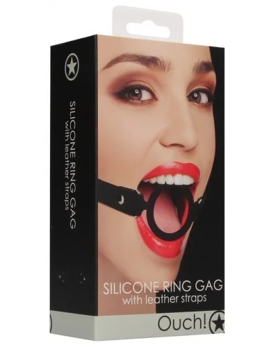 Bâillon en silicone Ring Gag 40mm Noir sur la Boutique du Hard