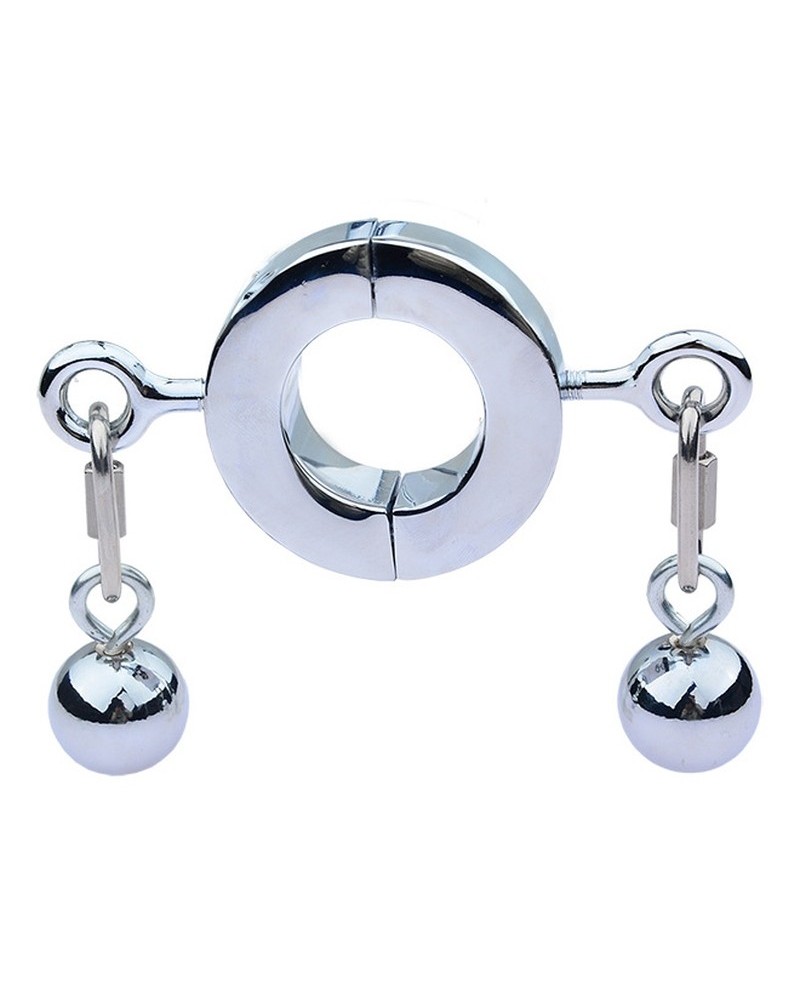 Ballstretcher en métal avec Boules Testicle M 32mm - Hauteur 20mm - Poids 485g Argenté sur la Boutique du Hard