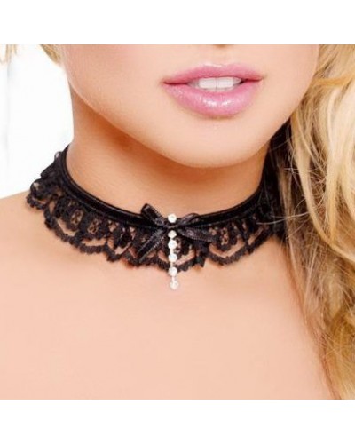 Collier Acilia - Noir sur la Boutique du Hard