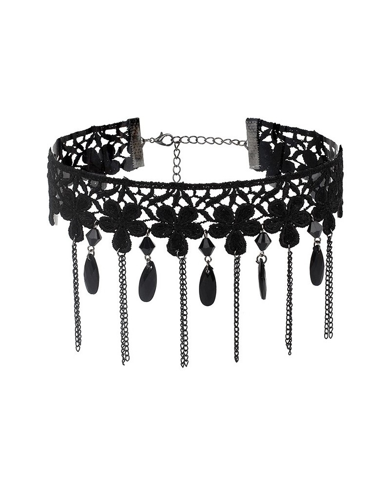 Ras de cou Lace Line Noir sur la Boutique du Hard