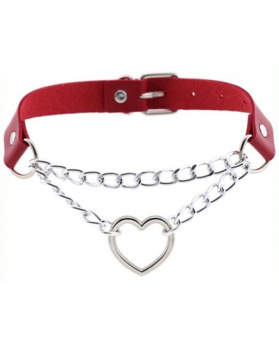 Collier sexy Heart Chain Rouge sur la Boutique du Hard