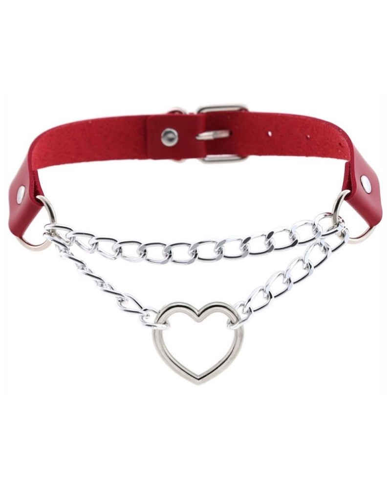 Collier sexy Heart Chain Rouge sur la Boutique du Hard