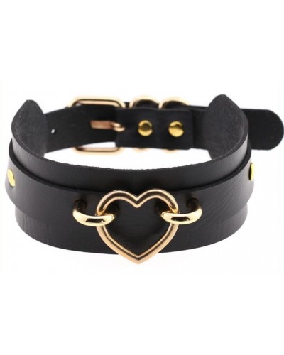 Collier Fantaisie Golden Heart Noir sur la Boutique du Hard