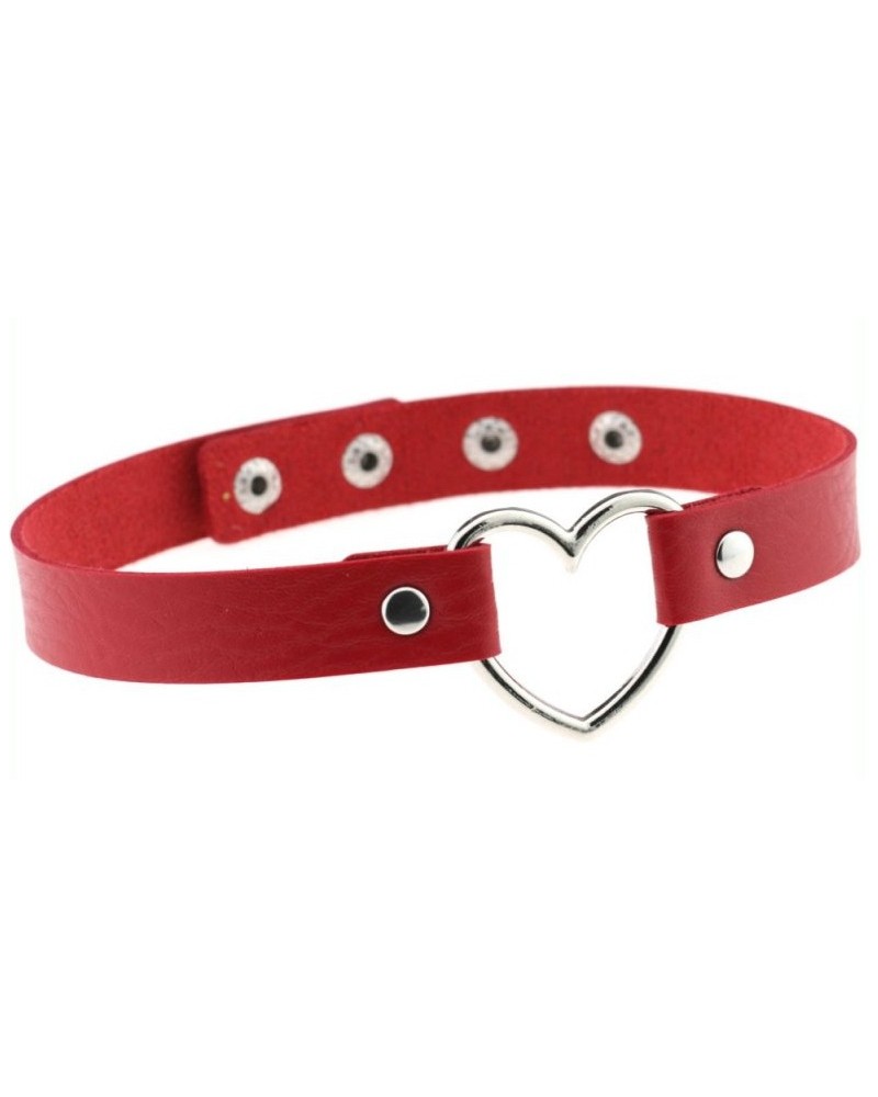 Ras de cou Heart Lish Rouge sur la Boutique du Hard