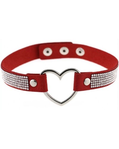 Ras de cou Heart Strass Rouge sur la Boutique du Hard