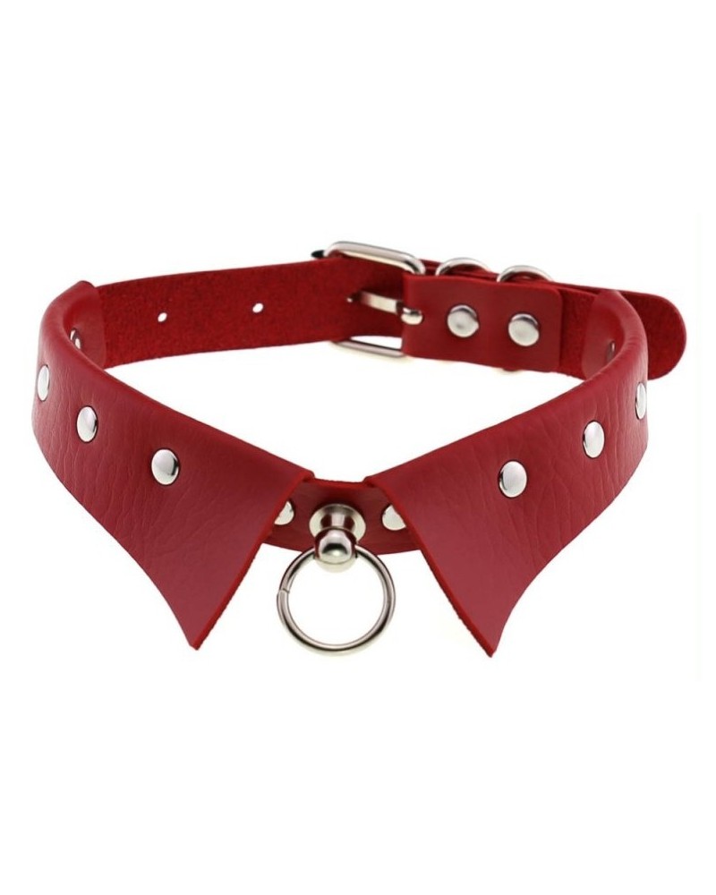 Collier GOTHIC RING Rouge sur la Boutique du Hard