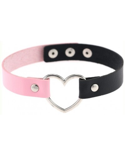 Ras de cou HEART DUO Noir-Rose sur la Boutique du Hard