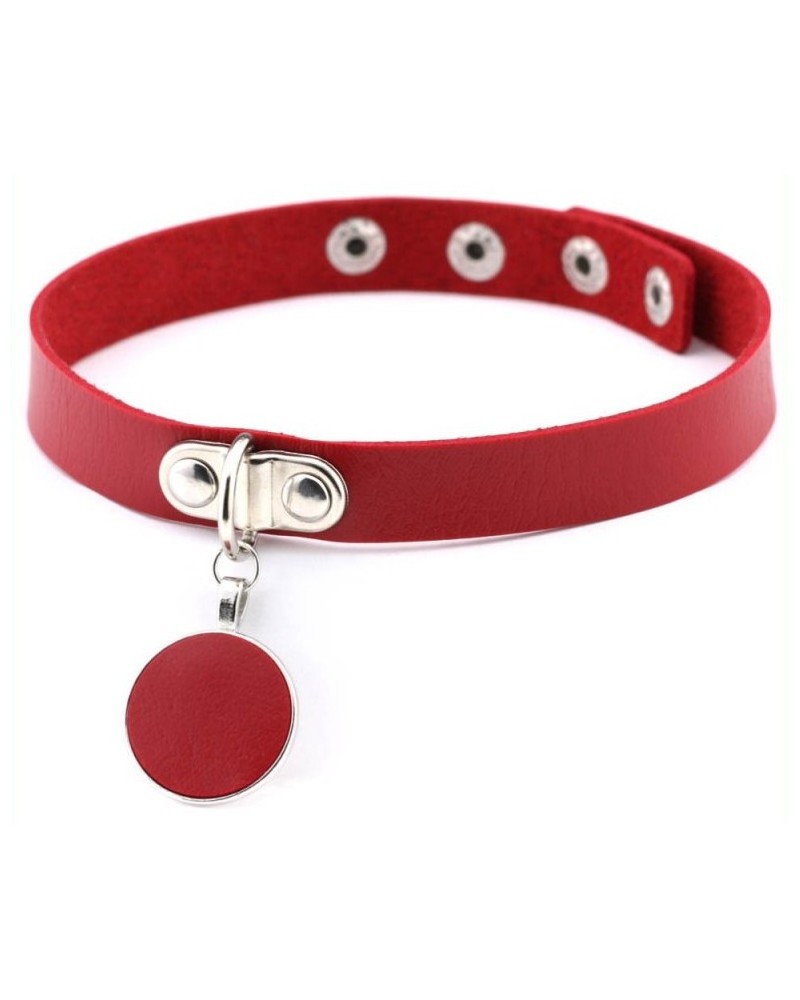 Ras de cou Round Moon Rouge sur la Boutique du Hard