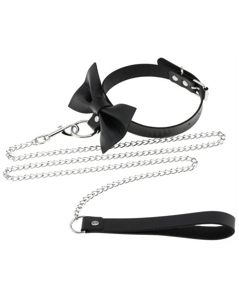 Collier Laisse Bowy Slave Noir sur la Boutique du Hard