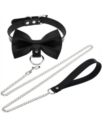 Collier Laisse Bowy Slave Noir sur la Boutique du Hard