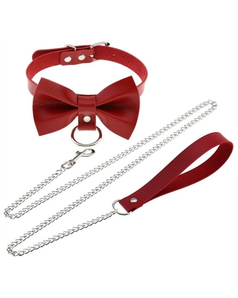 Collier laisse Bowy Slave Rouge sur la Boutique du Hard