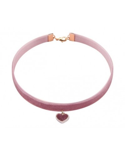 Ras de cou Lotus Heart Rose sur la Boutique du Hard