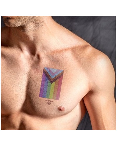 Tatouage éphémère PRIDE FLAG 10 x 10cm sur la Boutique du Hard