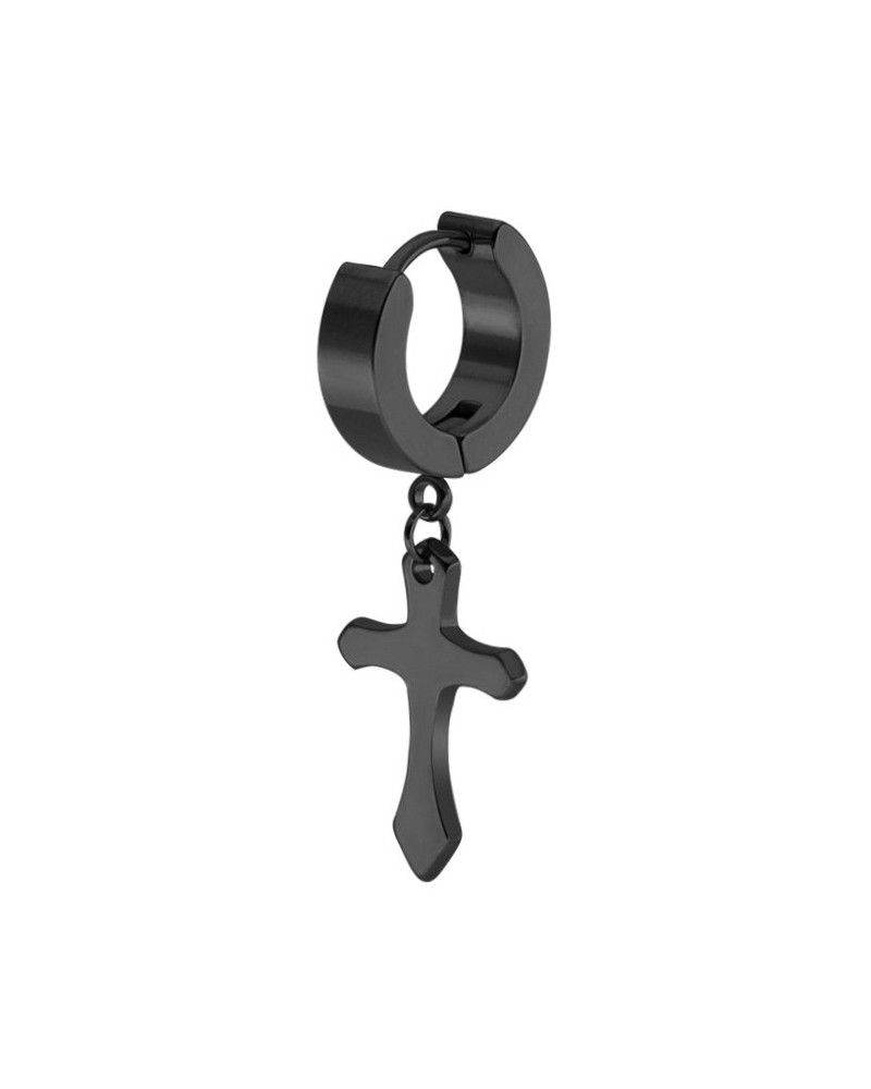 Boucle d'oreille CROSS Noire sur la Boutique du Hard